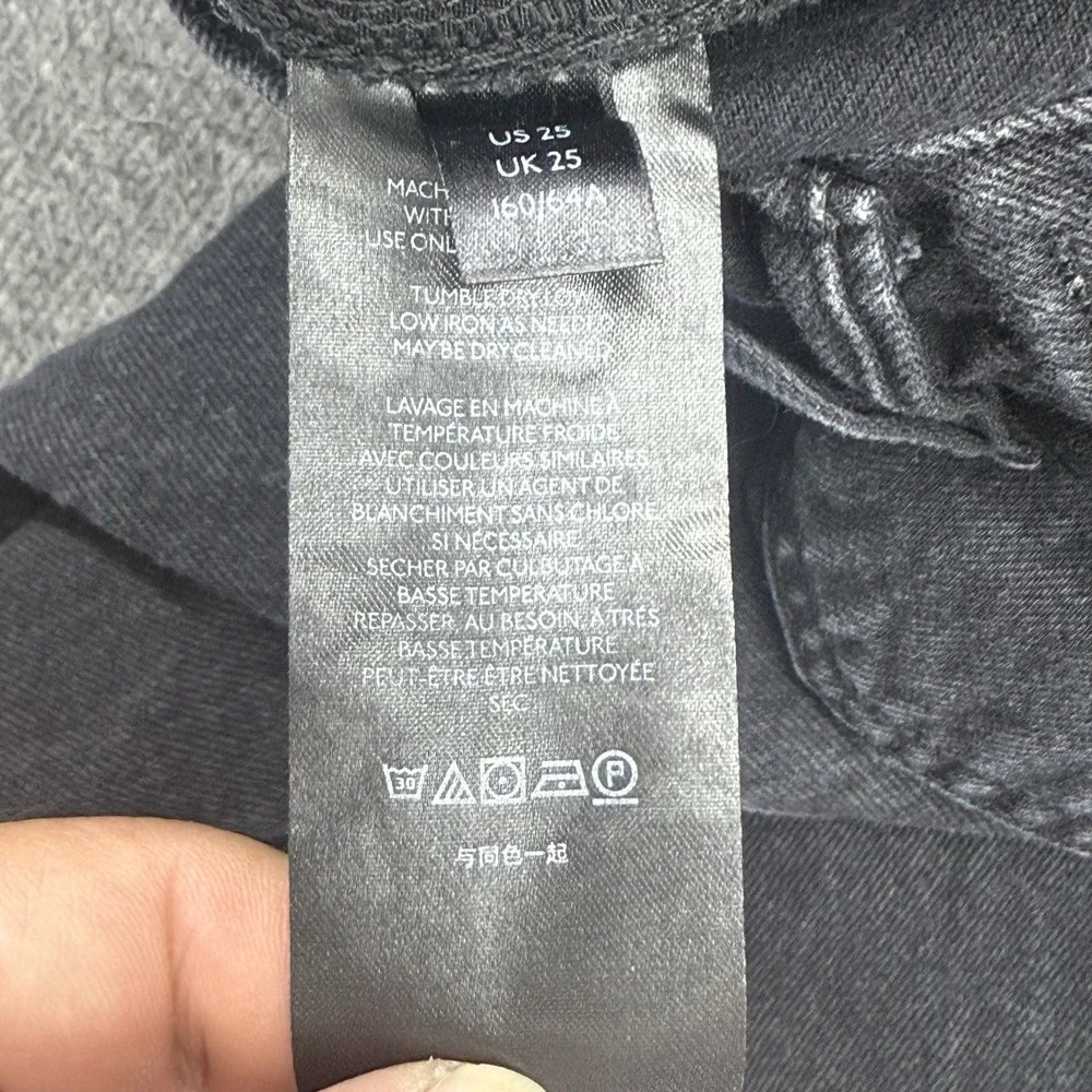 We The Free People Jeans Women 25 Washed Black High Rise Tapered Stretch